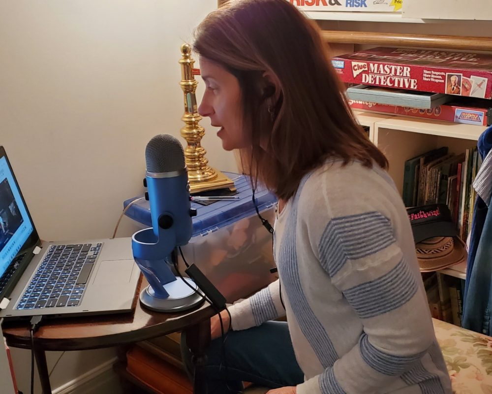 Mindy broadcasting from a closet Mindy broadcasting from a closet