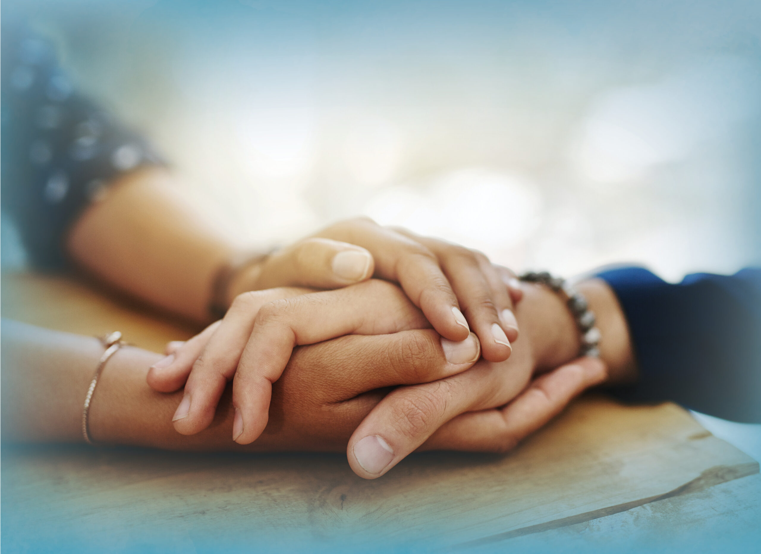 holding hands, comforting
